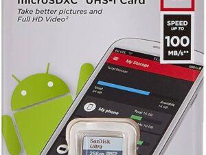 SanDisk MicroSD CLASS 10 100MBPS 256GB without Adapter – SDSQUNR-256G-GN3MN